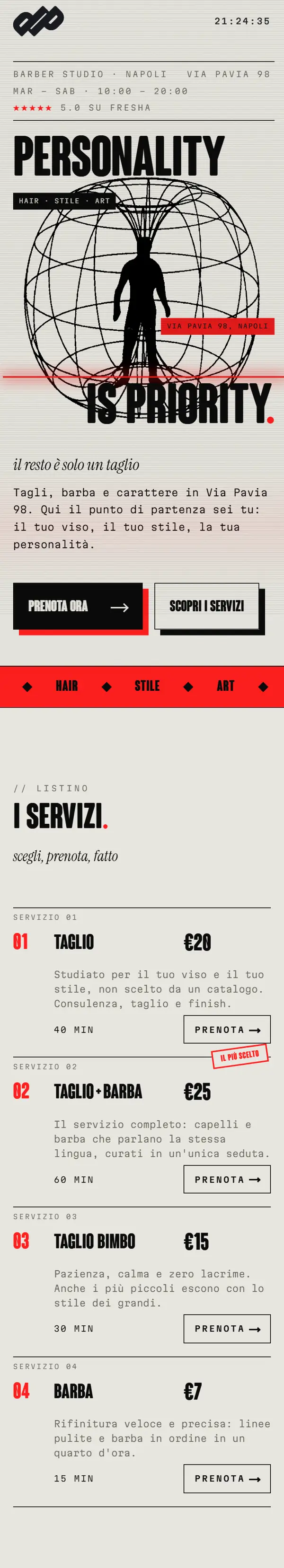 Sito di Personality Is Priority Studio